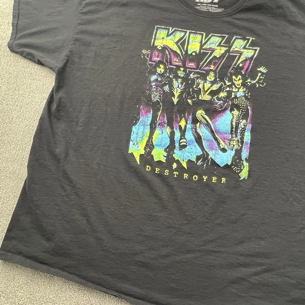 KISS Shirt Adult 3XL XXXL Black Short Sleeve Rock Band Casual Men's